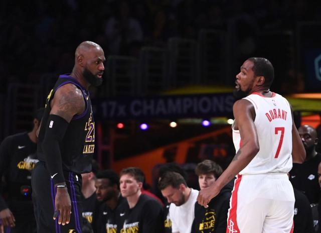 杜兰特带伤难阻湖人包夹，詹姆斯强势引领双杀